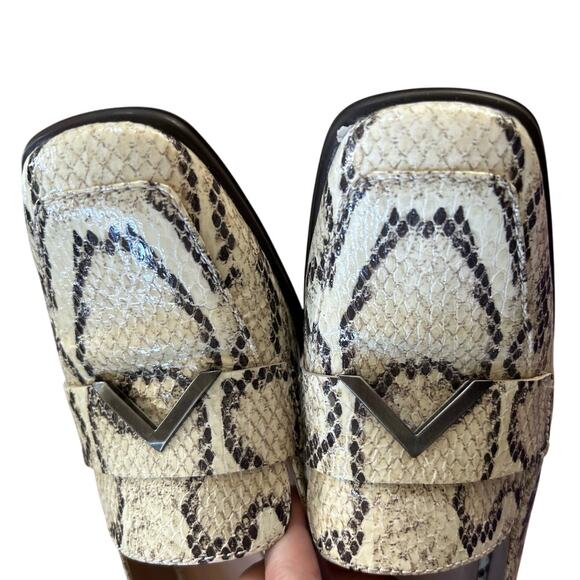 Naturalizer 27 Edit White Snakeskin Print Leather Chunky Heeled Loafer - Picture 5 of 9